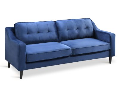Hampton Velvet 3 Seater Sofa - Navy Blue