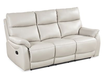 Charlton Leather 3 Seater Recliner Sofa - Beige