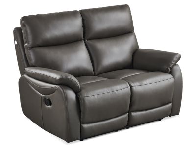 Charlton Leather 2 Seater Recliner Sofa - Grey