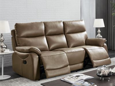 Charlton  Leather 3 Seater Recliner Sofa - Brown