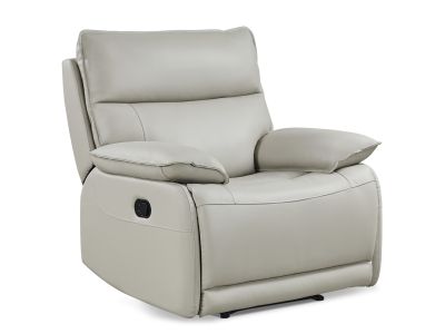 Wellsford Manual Leather Recliner Chair - Grey