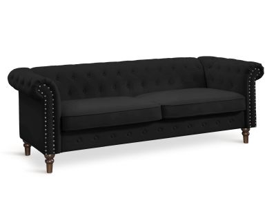 Chesley Velvet 3 Seater Sofa - Black