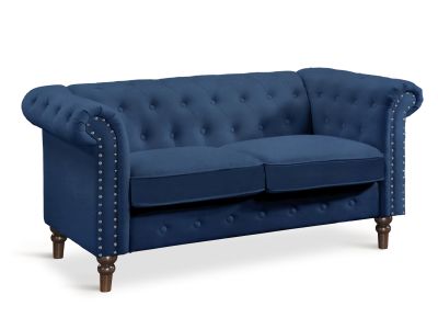 Chesley Velvet 2 Seater Sofa - Navy Blue