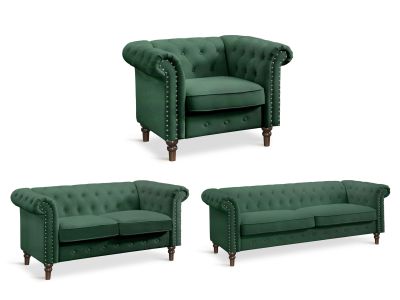 Chesley 3 Piece Sofa Set - Green