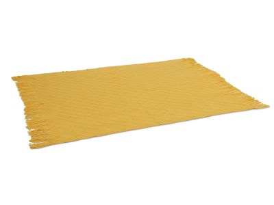 Premium Crochet Throw Blanket Yellow 130x170cm