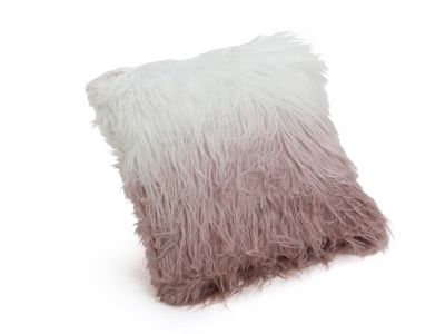 Shaggy Cushion Pink and White 50x50cm