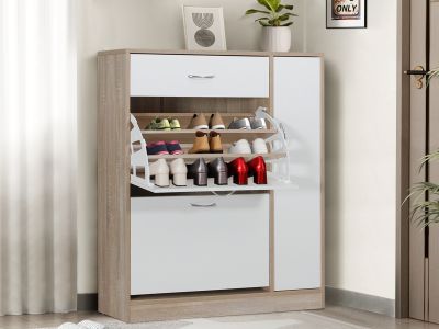 Kihona 3 Drawer Shoe Cabinet Storage Rack - Oak