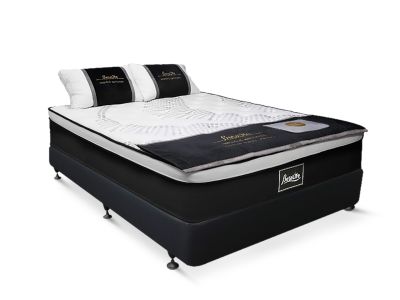 Vinson Fabric Double Bed with Premier Back Support Mattress - Black