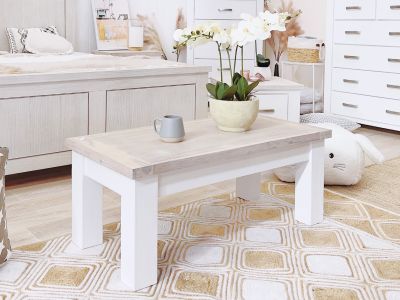 Aurora Solid Wood Coffee Table - White
