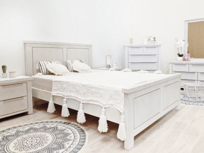 Lincoln Solid Wood Queen Bed Frame - White