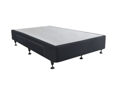 Charles Fabric Queen Bed Base 4 Drawers - Black