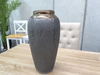 Elara Ceramic Vase Charcoal - Medium