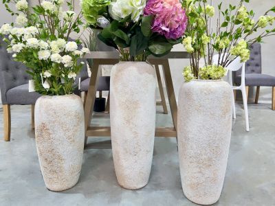Elara Ceramic Vase Tall Grey - Large