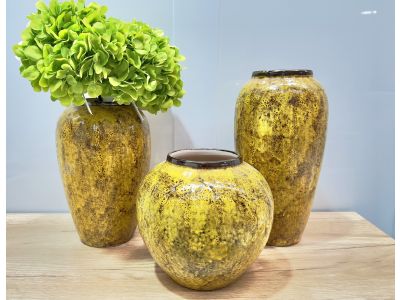 Elara Ceramic Vase Yellow - Small