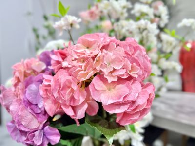 Hydrangea Spray Real Touch Pink 100cm