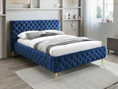 Adams Queen Bed Frame - Navy Blue