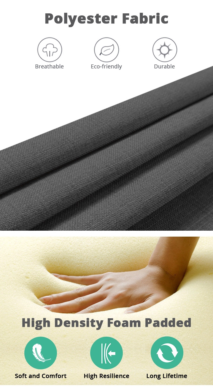 SIERRA Fabric Slat Bed with Headboard - QUEEN BED